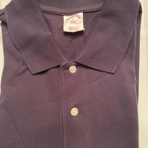 Brooks Brothers navy blue Short Sleeve Polo Shirt with gold BB logo.